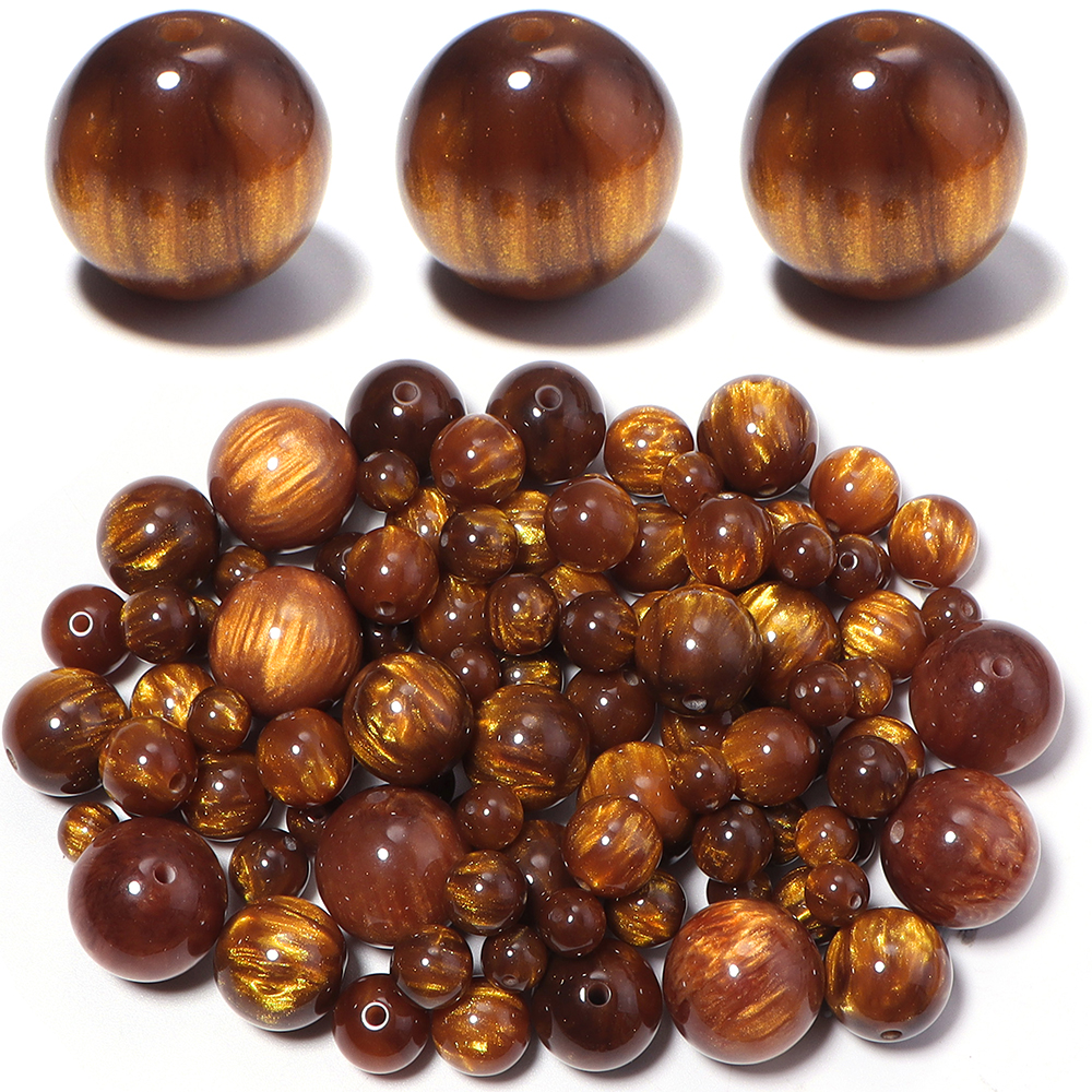Vintage Collectibles For Sale - 5-30pcs/lot 8-20mm Gilding Resin Beads Gold