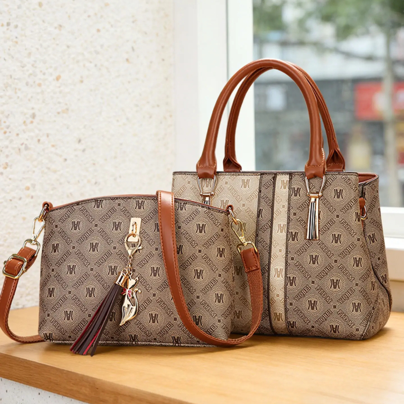 Women's Handbag Set with Shoul - Vintage Zipper บทวิจารณ์และราคา