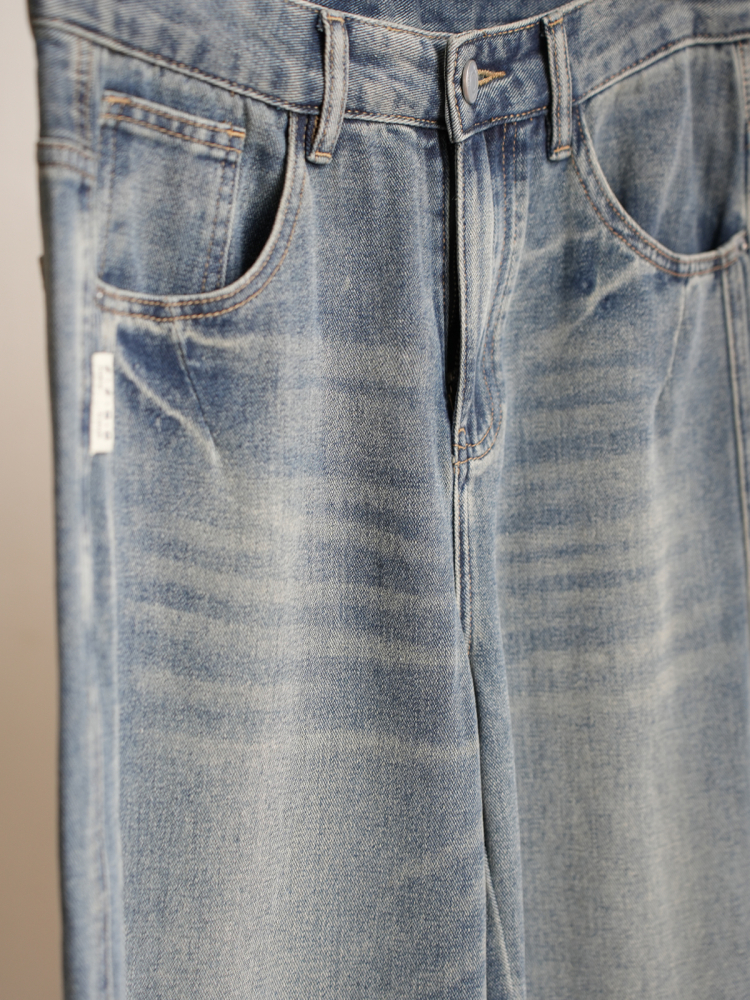 Men's Cotton Denim Jeans Loose - Vintage Collectible Knives บทวิจารณ์และราคา