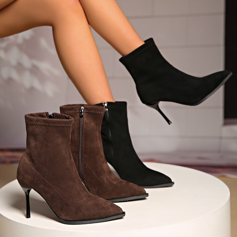Fashion Pointed Toe Side Zippe - Vintage Zipper บทวิจารณ์และราคา