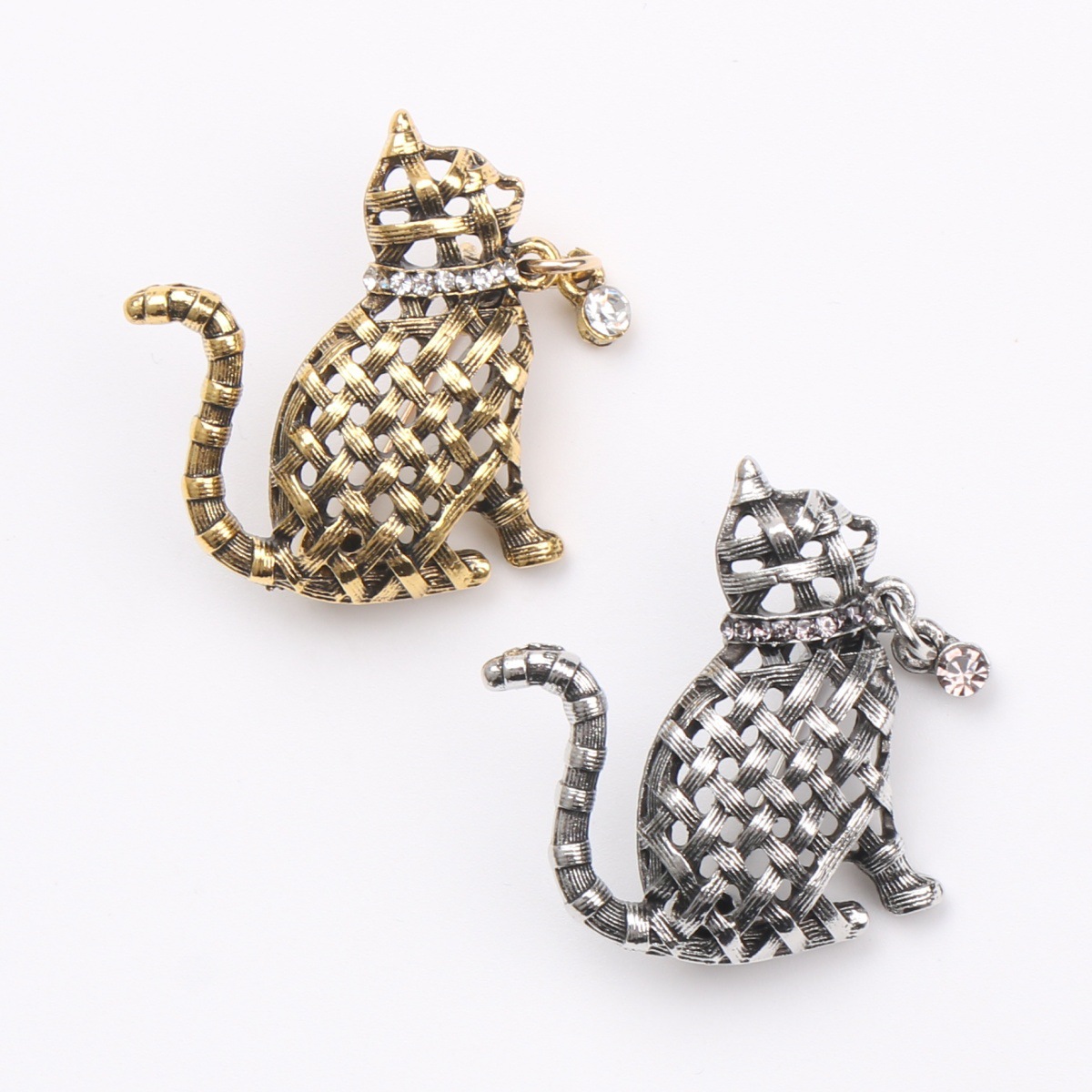 Ornate Woven Cat Brooch Collec - Collectible Vintage Brooches บทวิจารณ์และราคา