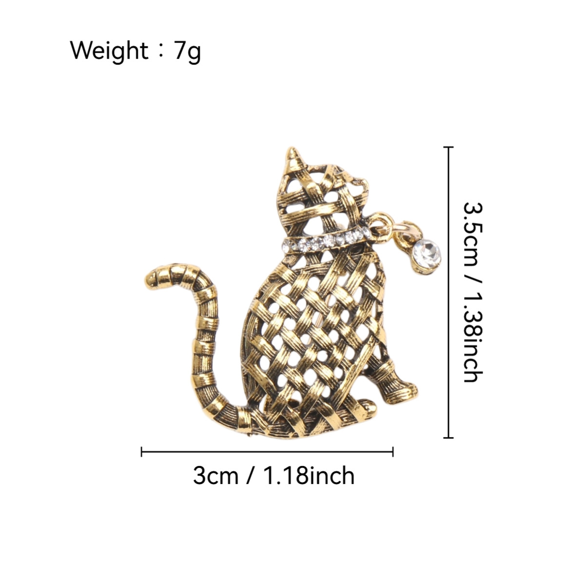 Ornate Woven Cat Brooch Collec - Collectible Vintage Brooches บทวิจารณ์และราคา