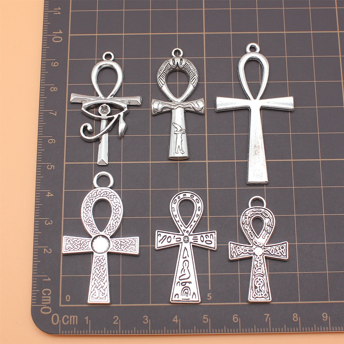 6pcs Antique Silver Color Key  - Vintage Collectible Jewelry บทวิจารณ์และราคา
