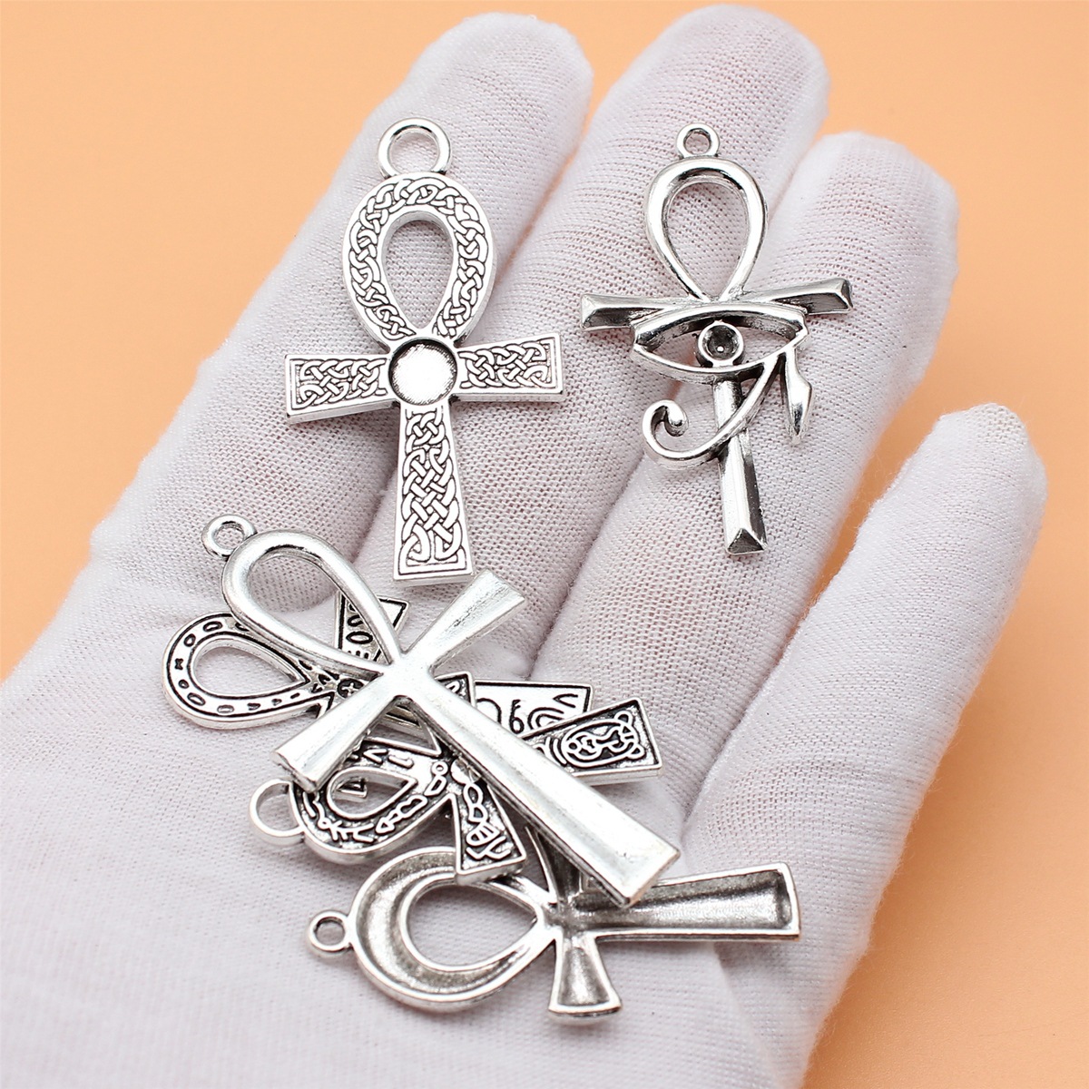 6pcs Antique Silver Color Key  - Vintage Collectible Jewelry บทวิจารณ์และราคา