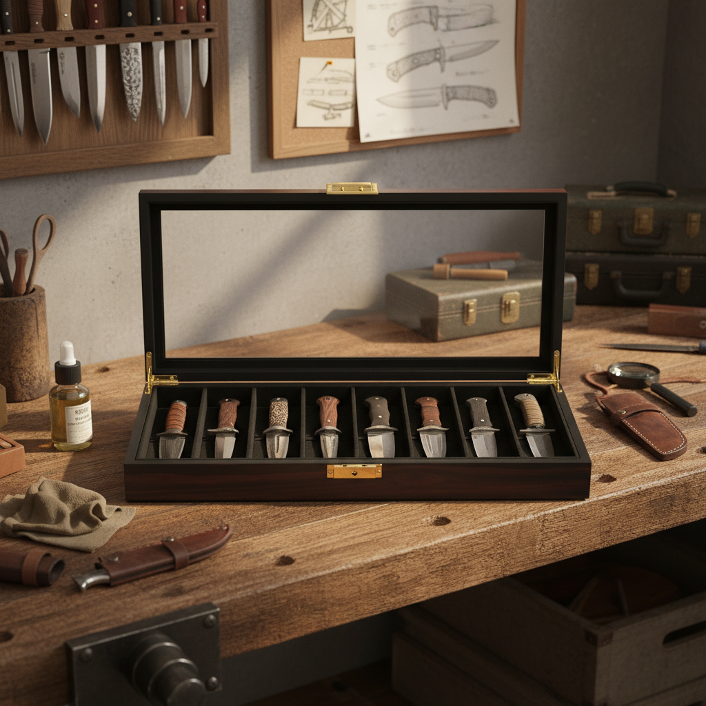 Vintage Ebony Knife Display Ca - Vintage Collectible Knives บทวิจารณ์และราคา