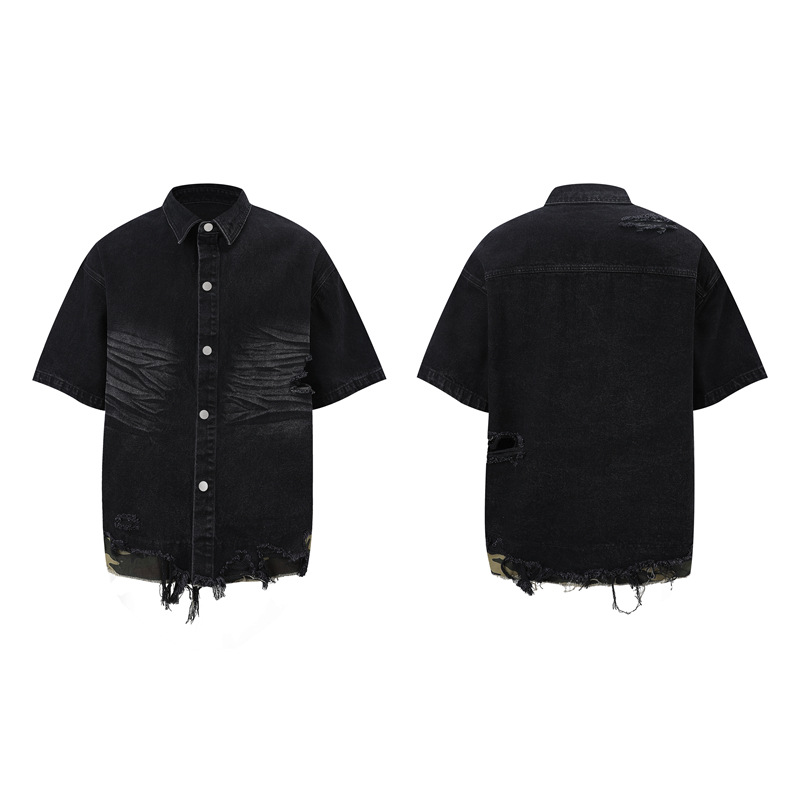 Men's Distressed Ripped Denim  - Vintage Zipper บทวิจารณ์และราคา
