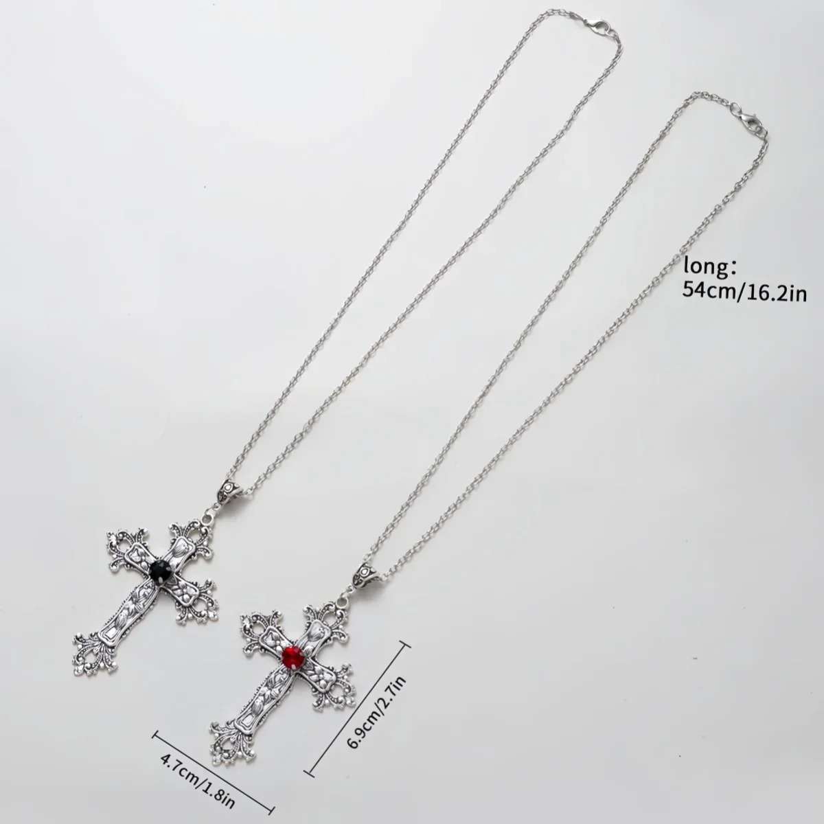 Punk Crystal Big Cross Pendant - Vintage Collectible Jewelry บทวิจารณ์และราคา
