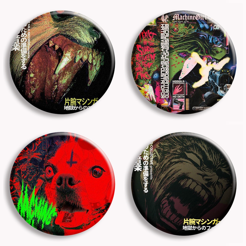 Machine Girl Wlfgrl Button Pin - Collectible Vintage Brooches บทวิจารณ์และราคา