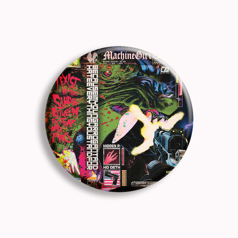 Machine Girl Wlfgrl Button Pin - Collectible Vintage Brooches บทวิจารณ์และราคา