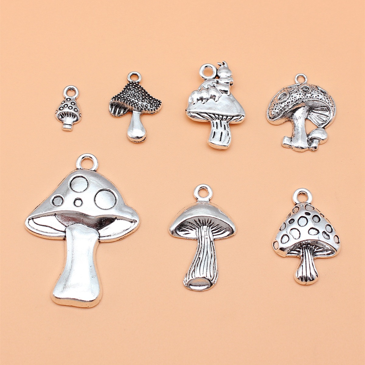 7pcs Antique Silver Color Mush - Vintage Collectible Jewelry บทวิจารณ์และราคา