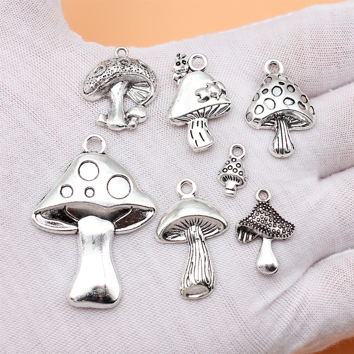 7pcs Antique Silver Color Mush - Vintage Collectible Jewelry บทวิจารณ์และราคา