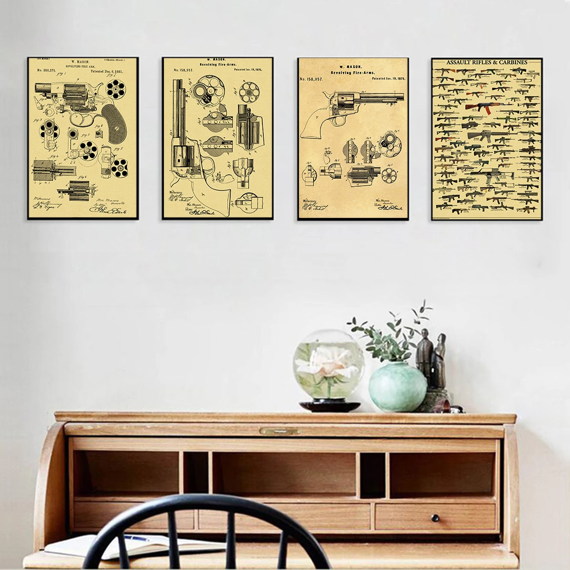Famous Gun Collection Posters  - Vintage Collectible Guns บทวิจารณ์และราคา