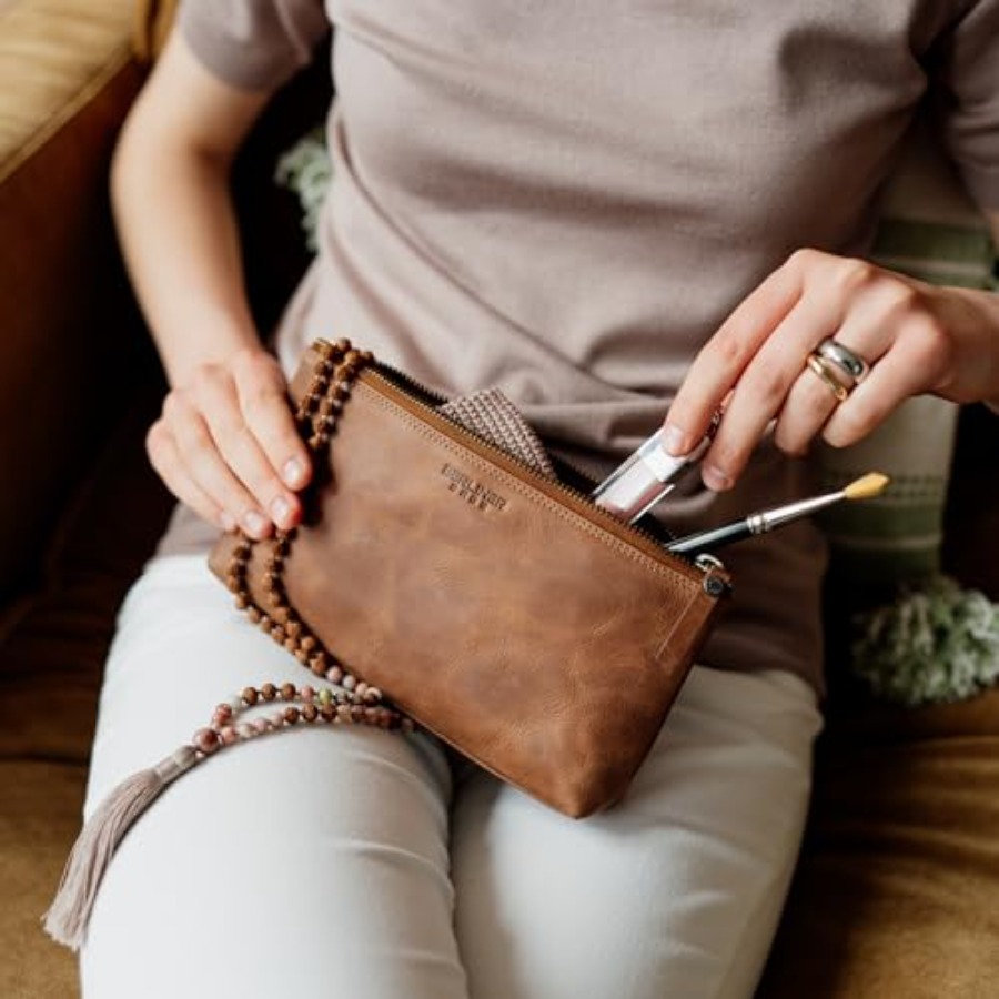 Vintage Genuine Leather Makeup - Vintage Zipper บทวิจารณ์และราคา