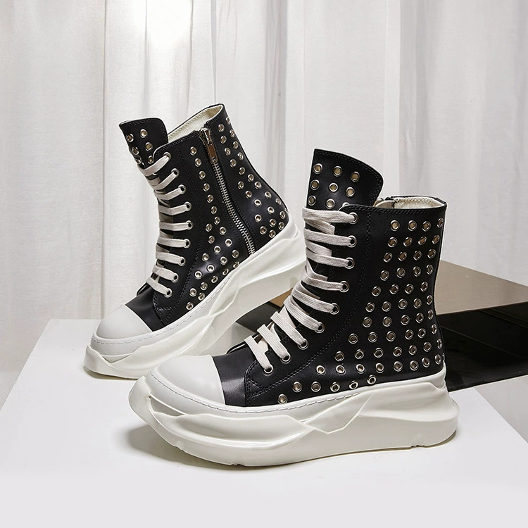 Vintage Men Shoes High-TOP Pla - Vintage Zipper บทวิจารณ์และราคา