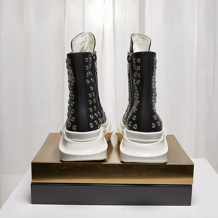 Vintage Men Shoes High-TOP Pla - Vintage Zipper บทวิจารณ์และราคา