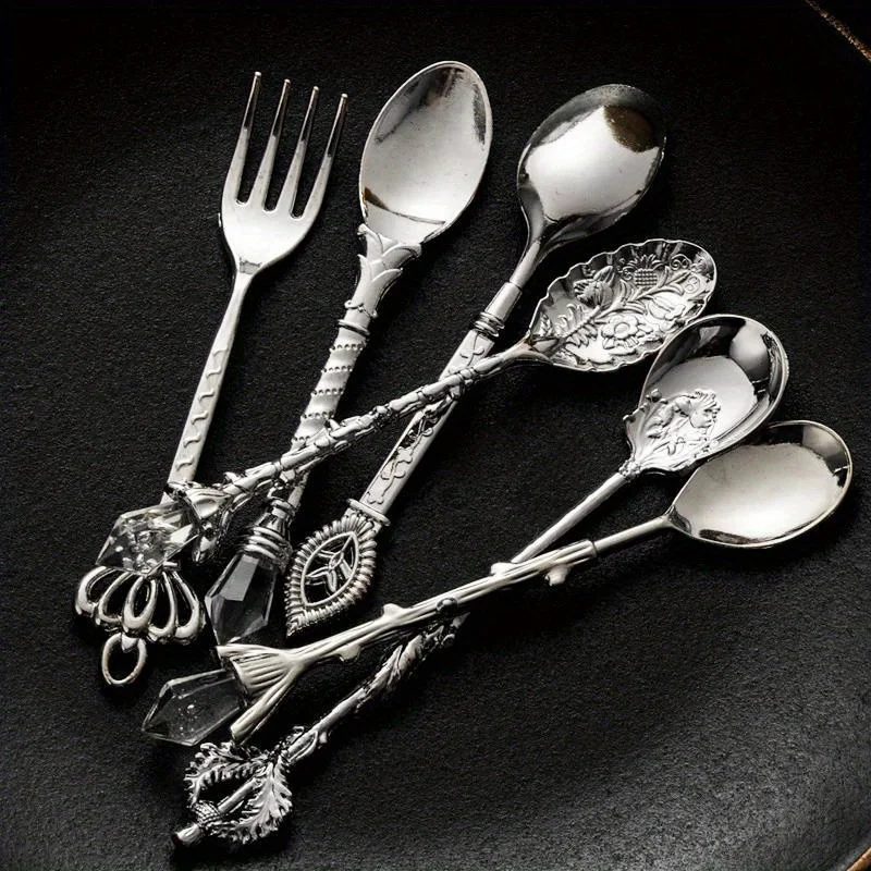 6pcs Vintage Spoons Fork Royal - Vintage Collectible Spoons บทวิจารณ์และราคา