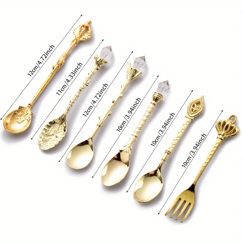 6pcs Vintage Spoons Fork Royal - Vintage Collectible Spoons บทวิจารณ์และราคา