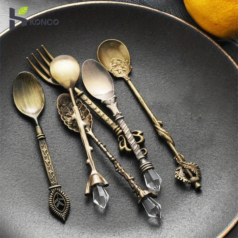 6pcs Vintage Spoons Fork Royal - Vintage Collectible Spoons บทวิจารณ์และราคา