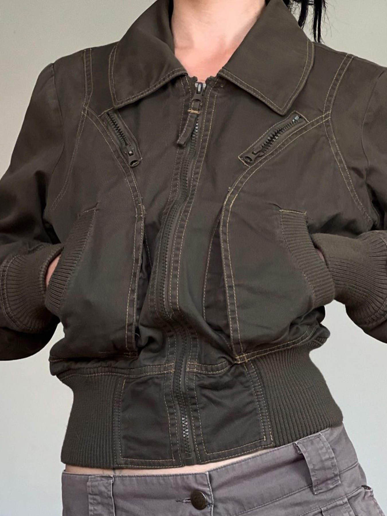 Summer Men's Clothing Slim Fit - Vintage Zipper บทวิจารณ์และราคา