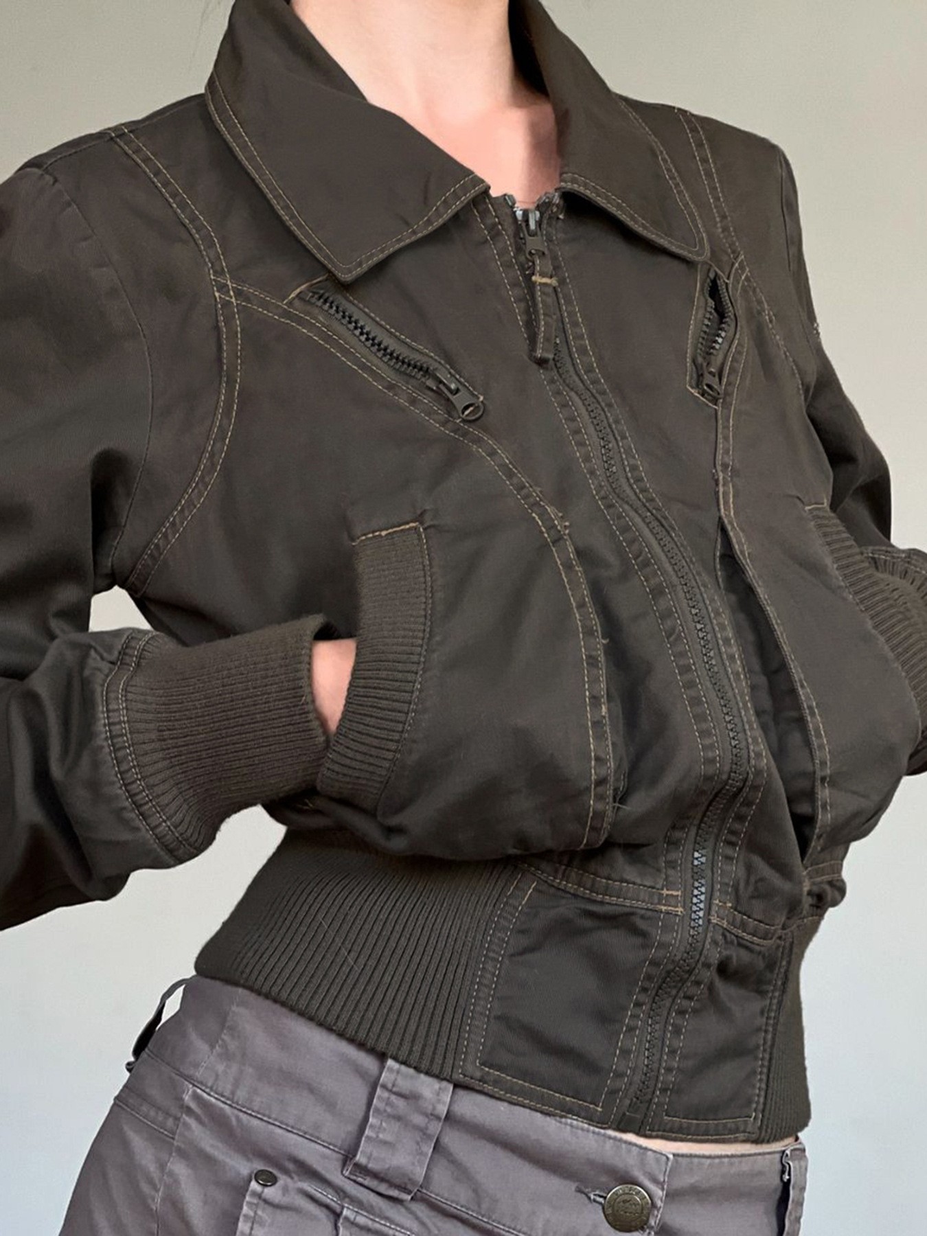Summer Men's Clothing Slim Fit - Vintage Zipper บทวิจารณ์และราคา