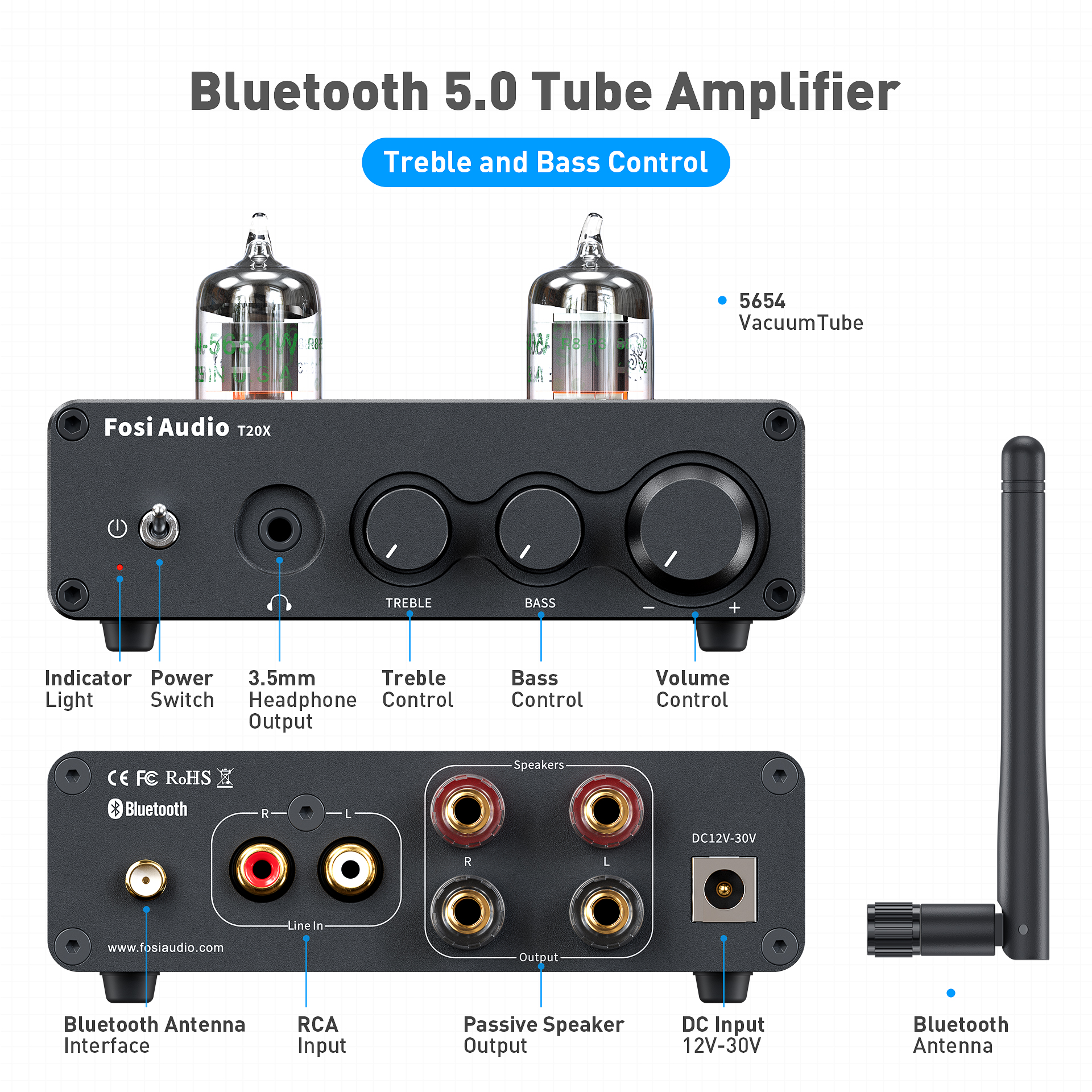 Fosi Audio T20X 100W Bluetooth - Tube Amplifier Part บทวิจารณ์และราคา