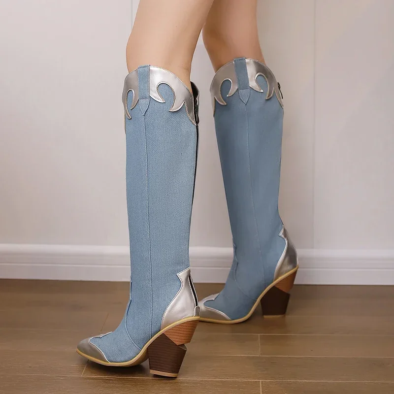 Big Size Western Women Knee Hi - Vintage Zipper บทวิจารณ์และราคา