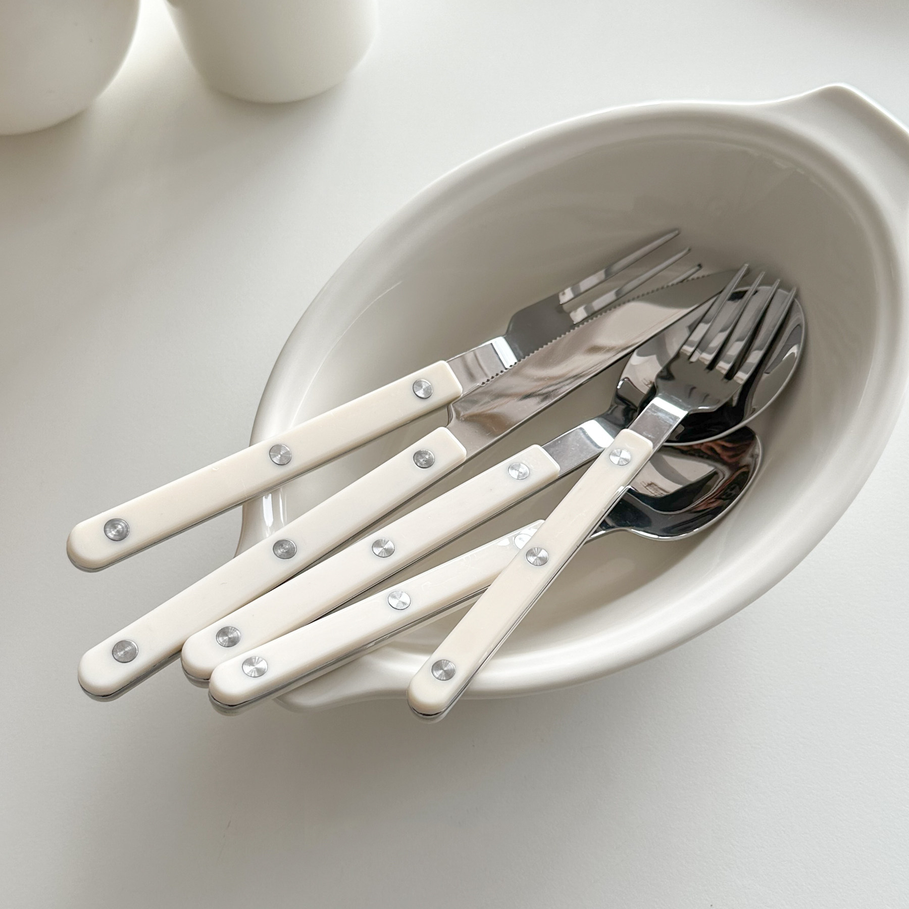 French vintage milk white retr - Vintage Collectible Spoons บทวิจารณ์และราคา
