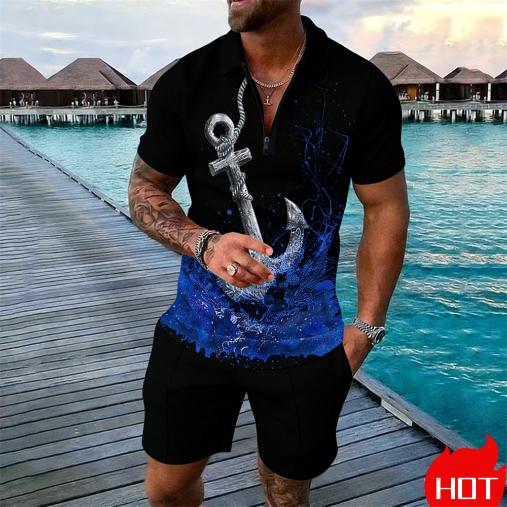 Summer man polo shirt set Vint - Vintage Zipper บทวิจารณ์และราคา