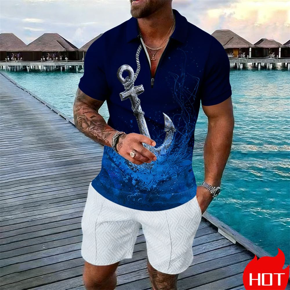 Summer man polo shirt set Vint - Vintage Zipper บทวิจารณ์และราคา